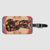 Charmante Niedliche Tortoiseshell Katze Vibrannt B Gepäckanhänger (Vorderseite (Horizontal))