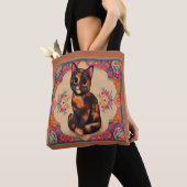 Charmante Niedliche Tortoiseshell Katze Vibrannt B Tasche (Von Nahem)