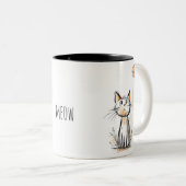 Charmante Orange Katze im Garten Illustration Zweifarbige Tasse (VorderseiteRechts)