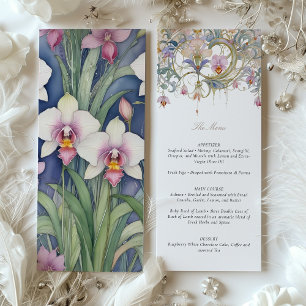Charmante Orchids Wedelmenü Delikatessen Pastell Einladung