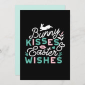 Charmante Ostertypografie Bunny Oster Einladung (Vorne/Hinten)