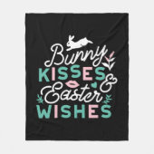 Charmante Ostertypografie Bunny Oster Fleecedecke (Vorderseite)