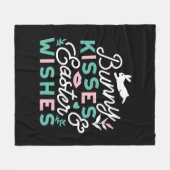 Charmante Ostertypografie Bunny Oster Fleecedecke (Vorderseite (Horizontal))