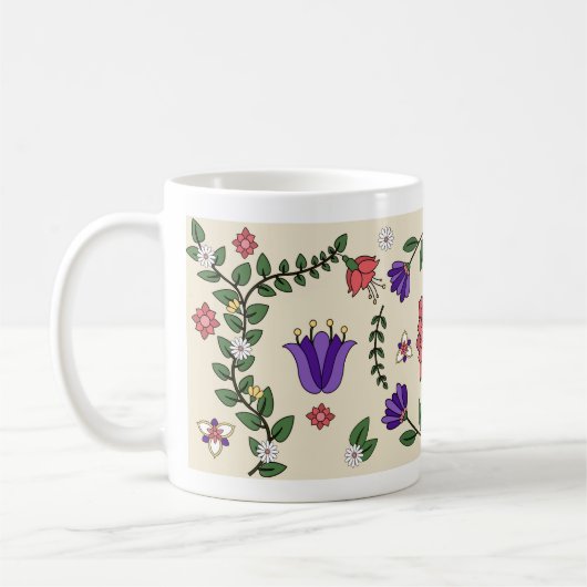 Charmante Pastel Floral Folklore Tasse (Links)