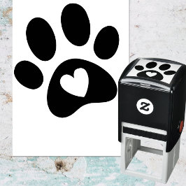 Charmante Paw Print mit Herz Permastempel