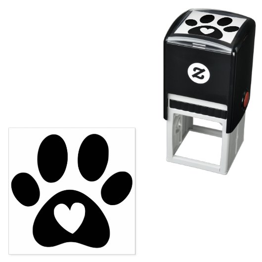 Charmante Paw Print mit Herz Permastempel (Beispiel)