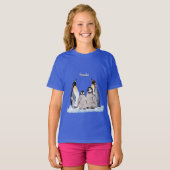 Charmante Penguin Familie mit Name T - Shirt (Vorne ganz)