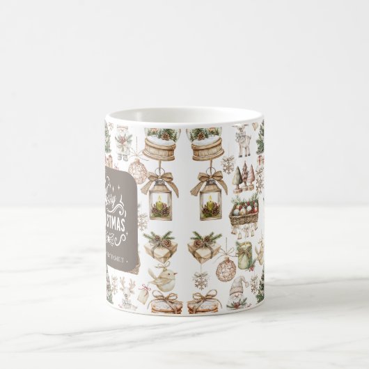 Charmante Personalisierte Winterlandschaft Kaffeetasse (Mittel)