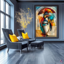 Charmante Pinguin - kubistische Dandy im Regen