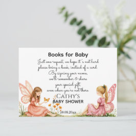 Charmante Pink Fairies Bücher für Babydusche Begleitkarte