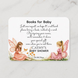 Charmante Pink Fairies Bücher für Babydusche Begleitkarte