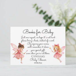 Charmante Pink Fairies Bücher für Babydusche Begleitkarte