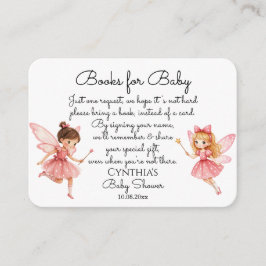 Charmante Pink Fairies Bücher für Babydusche Begleitkarte