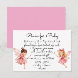 Charmante Pink Fairies Bücher für Babydusche Begleitkarte