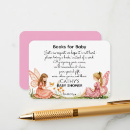 Charmante Pink Fairies Bücher für Babydusche Begleitkarte