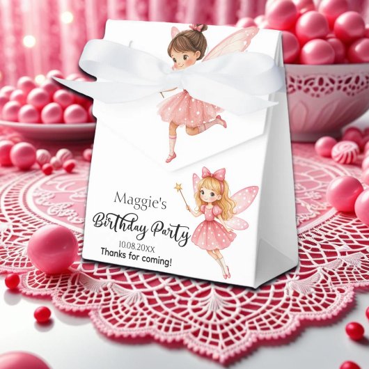 Charmante Pink Fairies Woodland Geburtstagsparty Geschenkschachtel