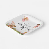 Charmante Pink Fairies Woodland Geburtstagsparty Pappteller (Gewinkelt)