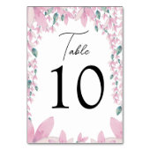 Charmante Pink Wisteria Tischnummer Card (Rückseite)