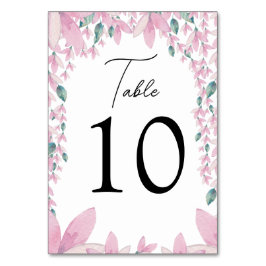 Charmante Pink Wisteria Tischnummer Card