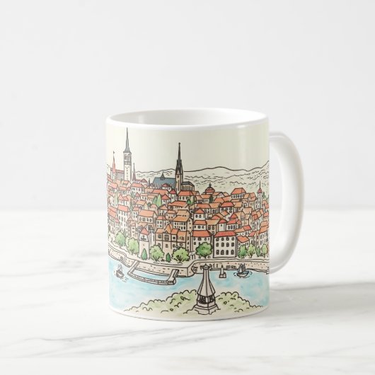 Charmante Riverside Stadt Kaffeetasse (VorderseiteRechts)