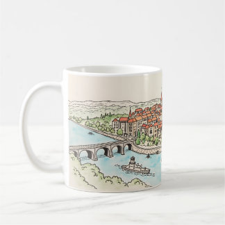 Charmante Riverside Stadt Kaffeetasse