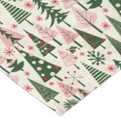 Charmante Rosa- und Grüne Weihnachtsbaumen Großer Tischläufer (Ecke)