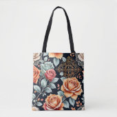 Charmante Rose Flora Tasche mit künstlerischem Hin (Vorderseite)