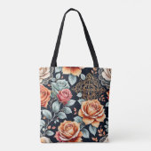 Charmante Rose Flora Tasche mit künstlerischem Hin (Rückseite)