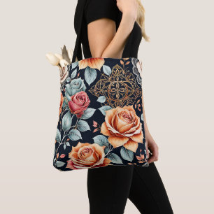 Charmante Rose Flora Tasche mit künstlerischem Hin