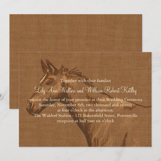 Charmante Rustikale Hochzeit Einladung (Vorne/Hinten)