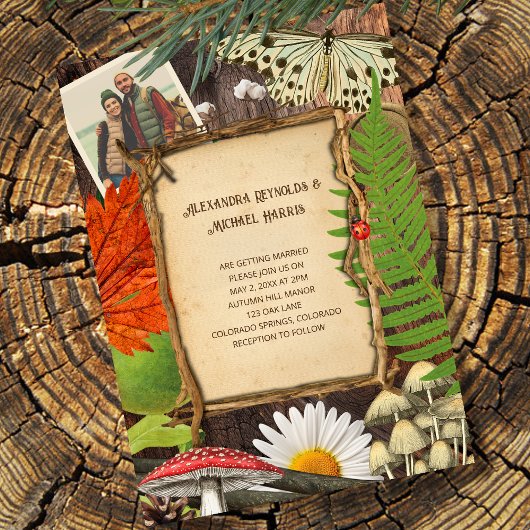 Charmante rustikale Waldlandschaft Inspiriert Einladung