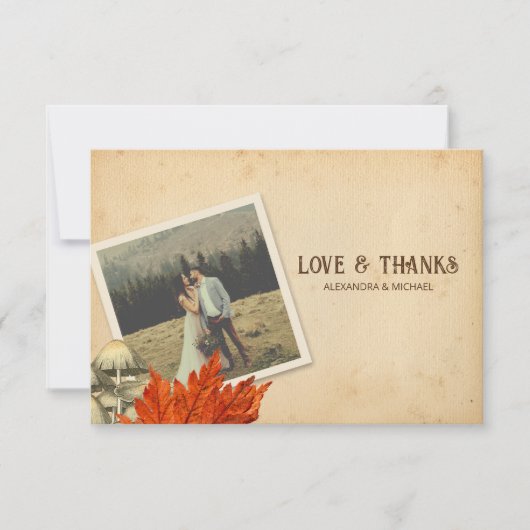 Charmante rustikale Waldlandschaft Inspiriert Viel Dankeskarte (Vorderseite)