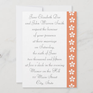 Charmante Sakura in Coral Wedding Einladung
