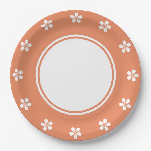Charmante Sakura in Korallenpapierplatte Pappteller (Vorderseite)