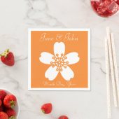 Charmante Sakura in Orange Napkins Serviette (Beispiel)
