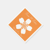 Charmante Sakura in Orange Napkins Serviette (Ecke)