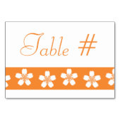 Charmante Sakura in Orange Table Card Tischnummer (Rückseite)