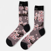 Charmante Sakura Kunst und Individuelle Name Socken (Linkes Detail)