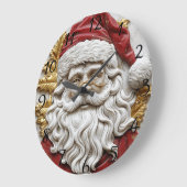 Charmante Santa Skulptur verkörpert Weihnachten Große Wanduhr (Winkel)