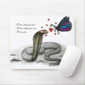 Charmante Schlange und Schmetterling-Liebe Mousepa Mousepad (Mit Mouse)