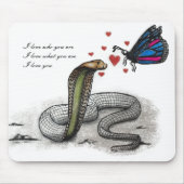 Charmante Schlange und Schmetterling-Liebe Mousepa Mousepad (Vorne)