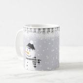 Charmante Schneemänner in Winterhasen und Skarven Kaffeetasse (Vorderseite Links)