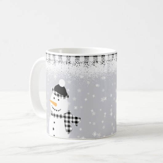 Charmante Schneemänner in Winterhasen und Skarven Kaffeetasse (Vorderseite Links)