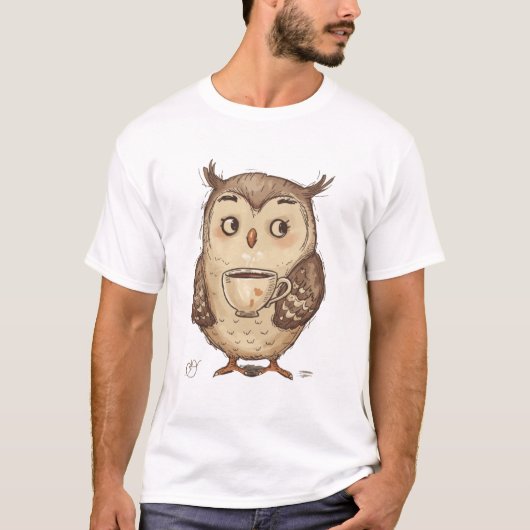 Charmante Schüssel mit Kaffeecup Illustration T-Shirt (Vorderseite)