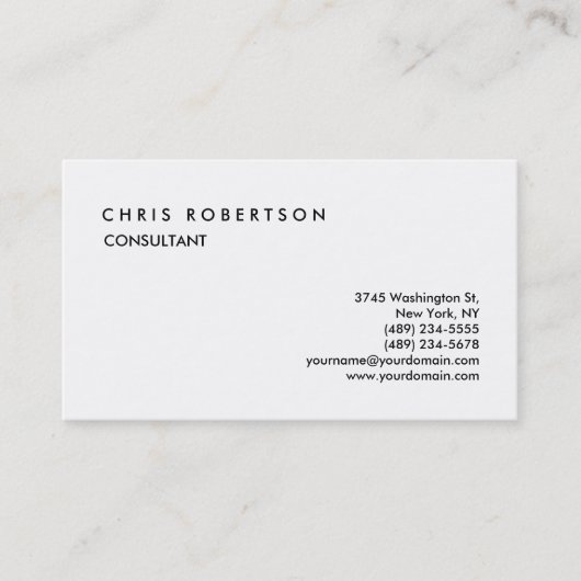 Charmante Schwarz-weiße Standardkarte Visitenkarte (Vorderseite)