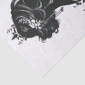 Charmante Silhouette einer Lady mit Verziertem Fil Seidenpapier (Ausschnitt)