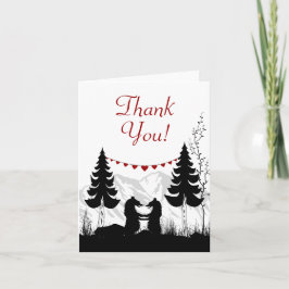 Charmante Silhouette Mountain Bears Danke Karte