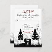 Charmante Silhouette Mountain Bears Hochzeit RSVP (Vorne/Hinten)