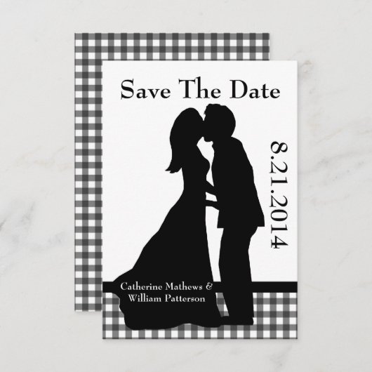 Charmante Silhouette Save the Date (Vorne/Hinten)