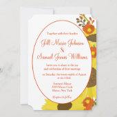 Charmante Sonnenblumen Hochzeit Einladung (Vorderseite)